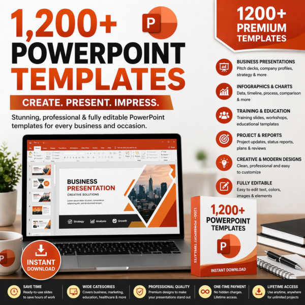 1,200+ PowerPoints Templates Bundle